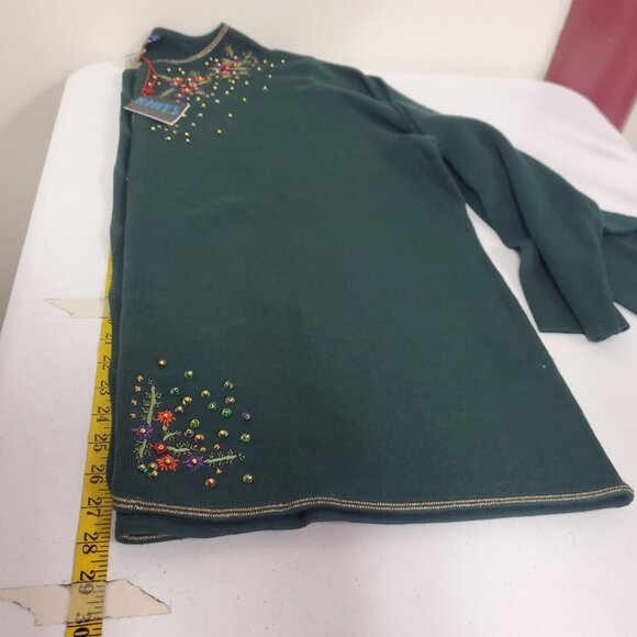 Knits Carol Patterson Womens Floral Embroidered Cardigan Size 3X Holiday Artsy - Picture 8 of 10